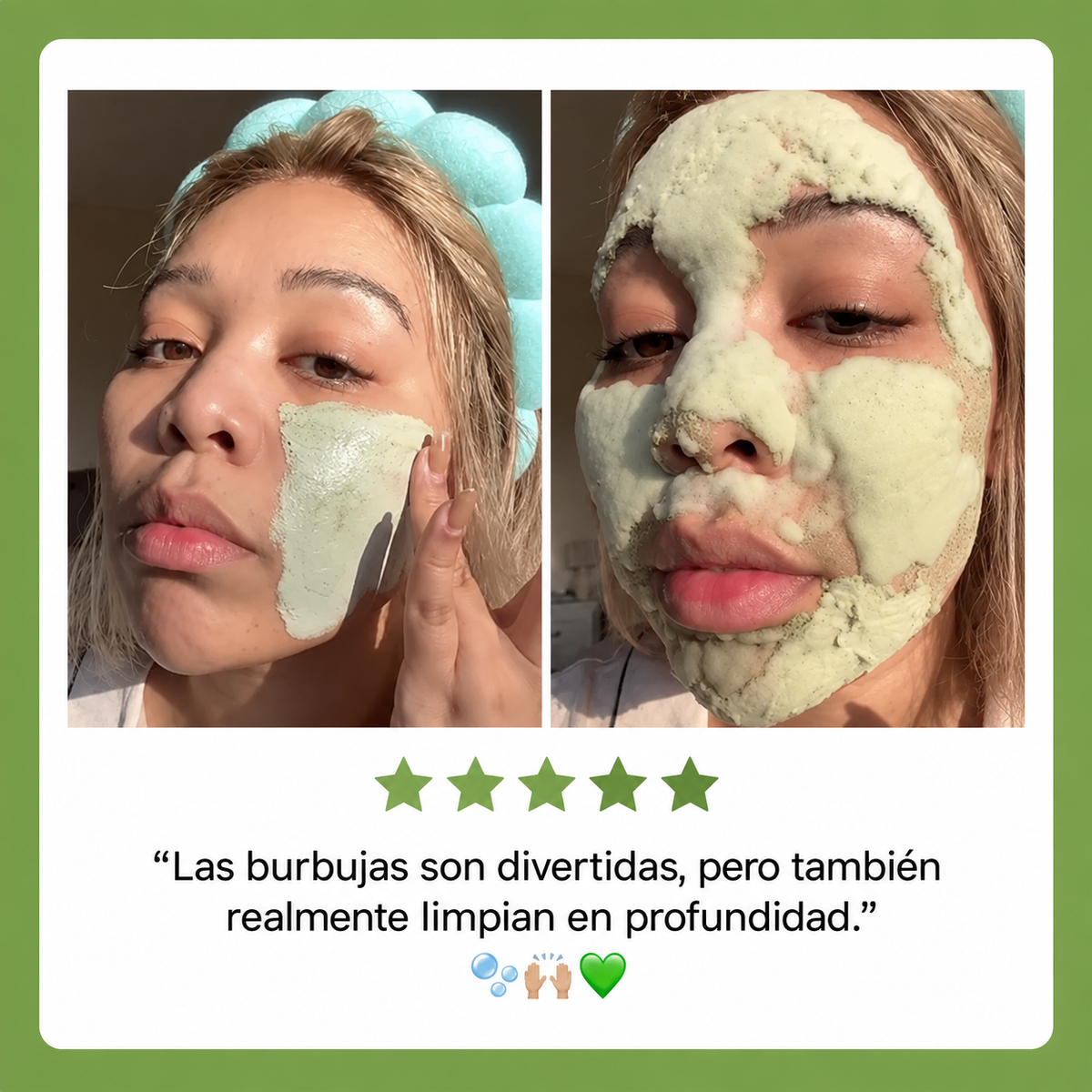 AUVEN™ Mascarilla Facial Burbujeante de Albahaca Sagrada + PHA