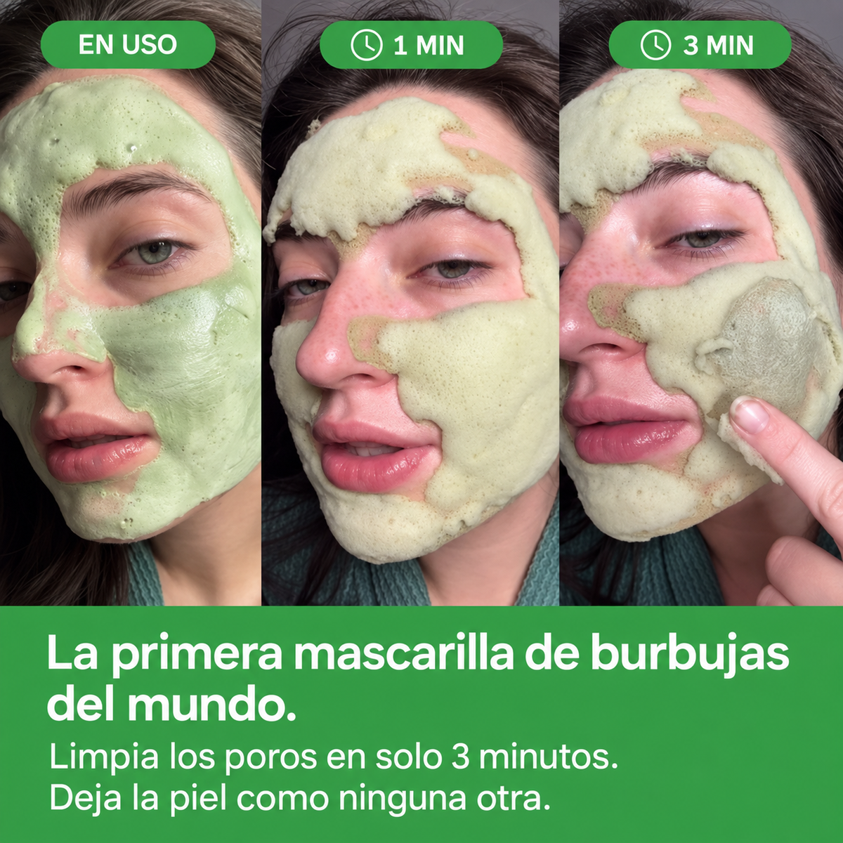 AUVEN™ Mascarilla Facial Burbujeante de Albahaca Sagrada + PHA